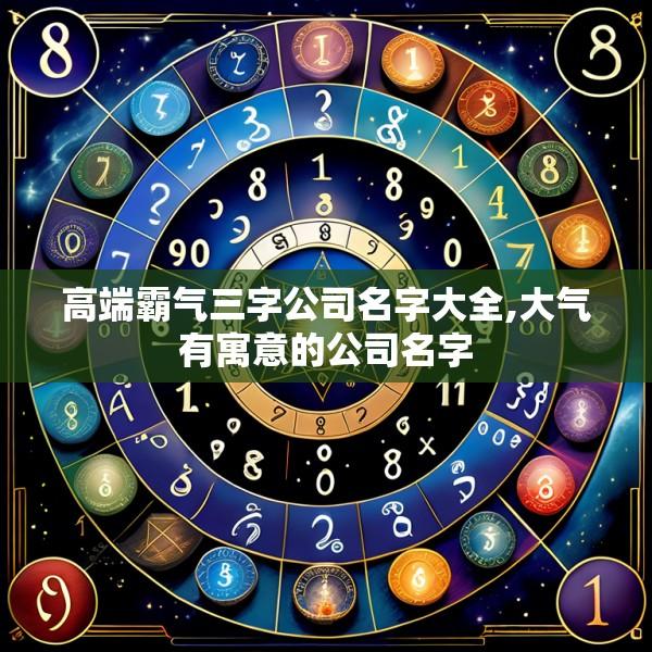 高端霸气三字公司名字大全,大气有寓意的公司名字