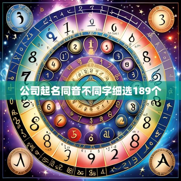 公司起名同音不同字细选189个