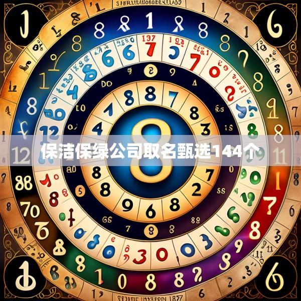 保洁保绿公司取名甄选144个