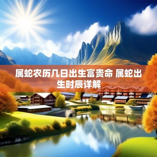 属蛇农历几日出生富贵命 属蛇出生时辰详解