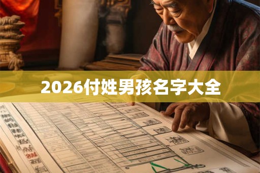 2026付姓男孩名字大全