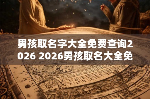男孩取名字大全免费查询2026 2026男孩取名大全免费查询