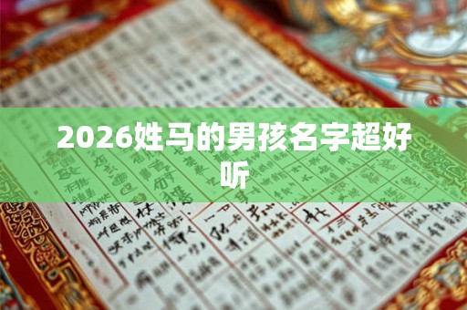2026姓马的男孩名字超好听