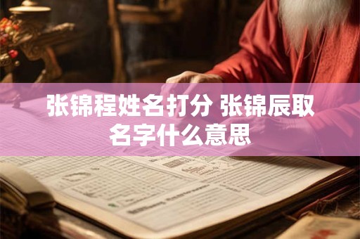 张锦程姓名打分 张锦辰取名字什么意思