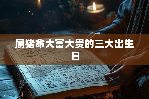 属猪命大富大贵的三大出生日