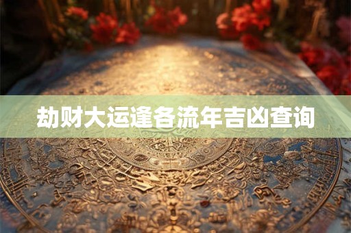 劫财大运逢各流年吉凶查询