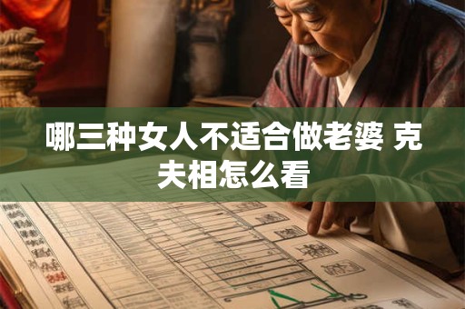 哪三种女人不适合做老婆 克夫相怎么看