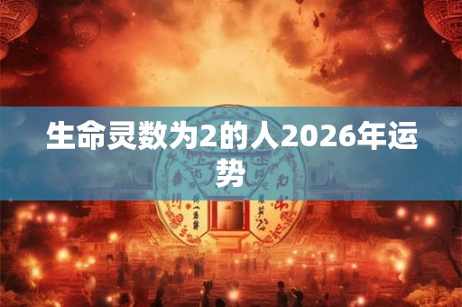 生命灵数为2的人2026年运势