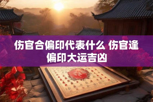 伤官合偏印代表什么 伤官逢偏印大运吉凶
