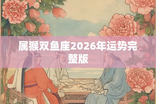 属猴双鱼座2026年运势完整版 属猴双鱼座2026年运势完整版