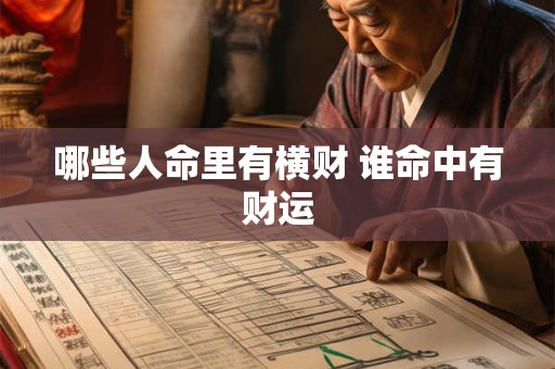哪些人命里有横财 谁命中有财运