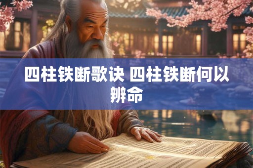 四柱铁断歌诀 四柱铁断何以辨命