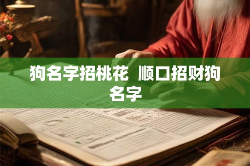 狗名字招桃花  顺口招财狗名字