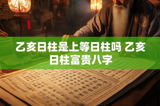 乙亥日柱是上等日柱吗 乙亥日柱富贵八字