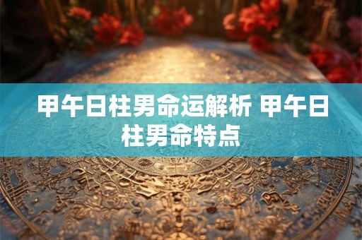 甲午日柱男命运解析 甲午日柱男命特点