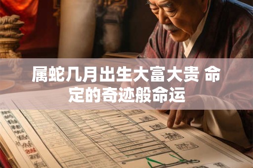 属蛇几月出生大富大贵 命定的奇迹般命运