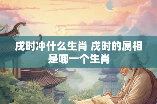 戌时冲什么生肖 戌时的属相是哪一个生肖