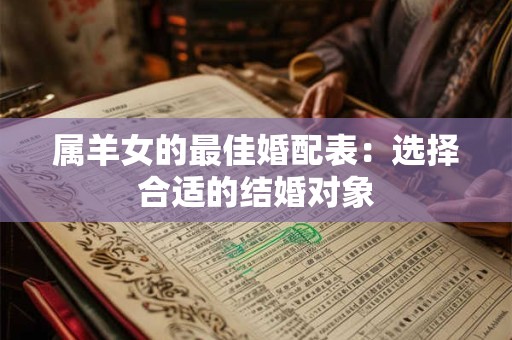 属羊女的最佳婚配表：选择合适的结婚对象