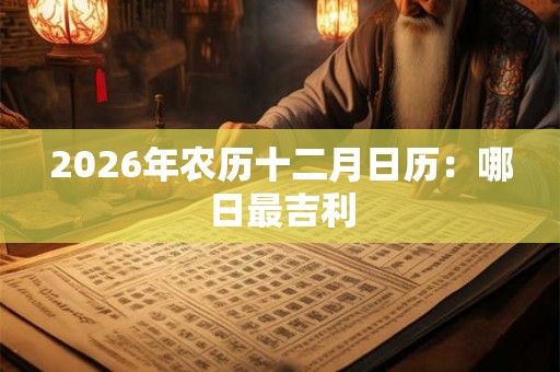 2026年农历十二月日历：哪日最吉利