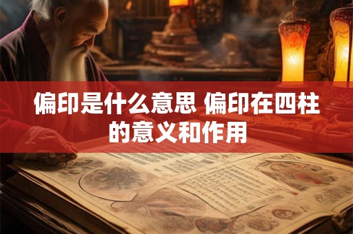 偏印是什么意思 偏印在四柱的意义和作用