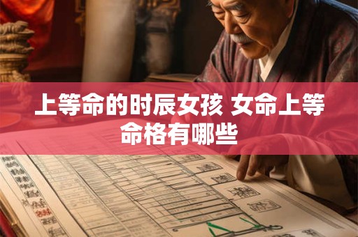 上等命的时辰女孩 女命上等命格有哪些