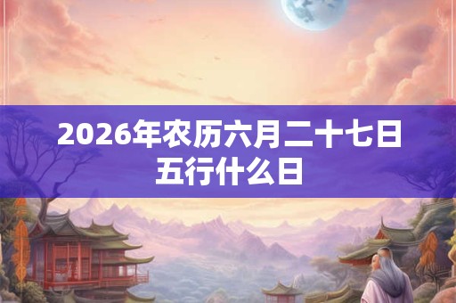 2026年农历六月二十七日五行什么日