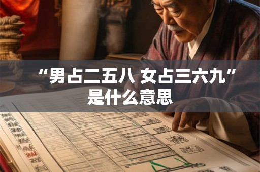 “男占二五八 女占三六九”是什么意思