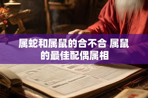 属蛇和属鼠的合不合 属鼠的最佳配偶属相