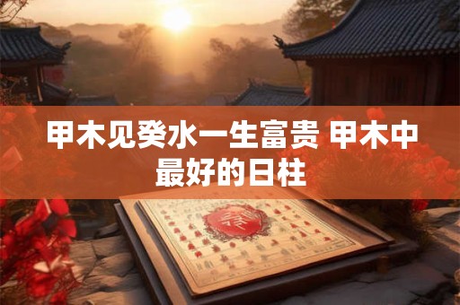 甲木见癸水一生富贵 甲木中最好的日柱 甲木见癸水一生富贵 甲木中最好的日柱