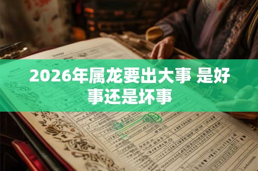 2026年属龙要出大事 是好事还是坏事