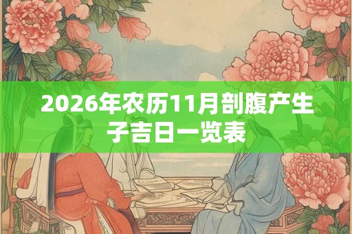 2026年农历11月剖腹产生子吉日一览表 2026年农历11月剖腹产生子吉日一览表
