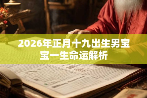 2026年正月十九出生男宝宝一生命运解析