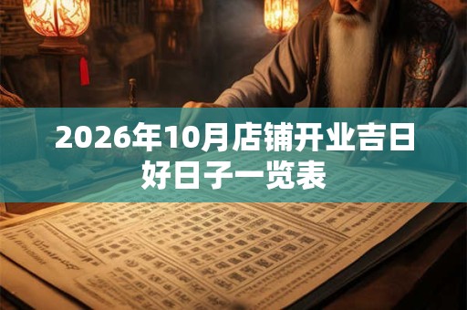 2026年10月店铺开业吉日好日子一览表