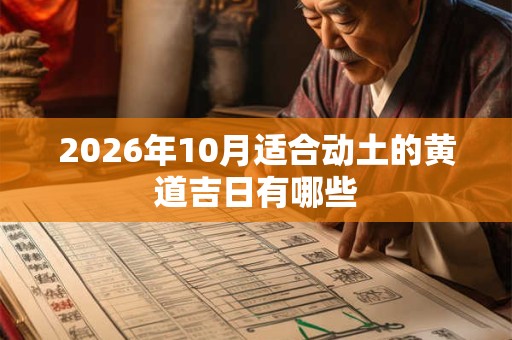 2026年10月适合动土的黄道吉日有哪些
