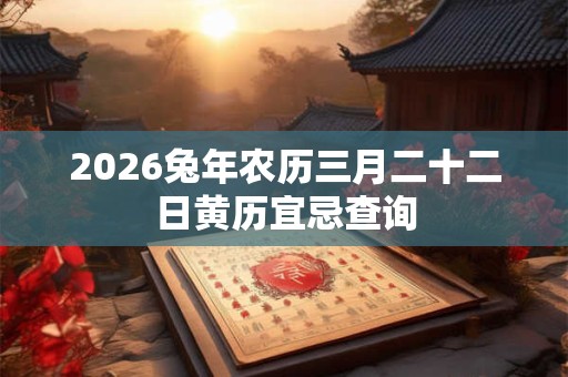 2026兔年农历三月二十二日黄历宜忌查询