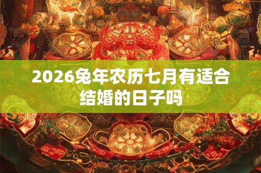 2026兔年农历七月有适合结婚的日子吗 2026兔年农历七月有适合结婚的日子吗