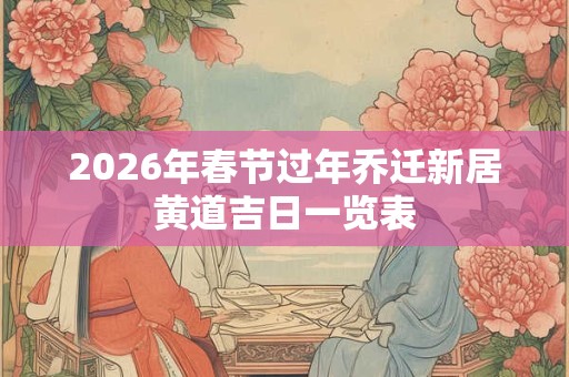 2026年春节过年乔迁新居黄道吉日一览表 2026年春节过年乔迁新居黄道吉日一览表