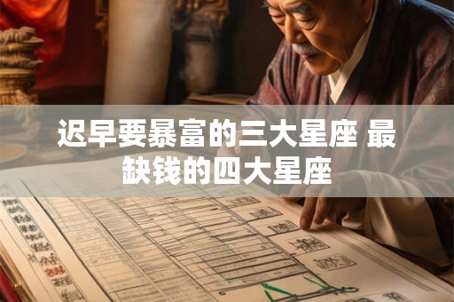 迟早要暴富的三大星座 最缺钱的四大星座