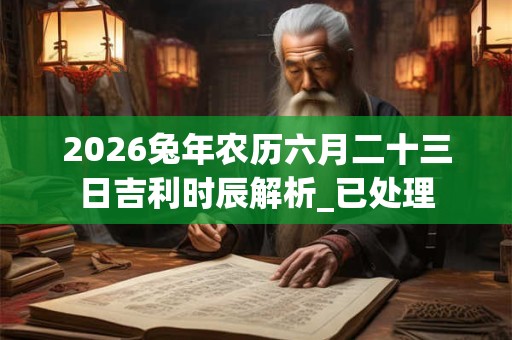 2026兔年农历六月二十三日吉利时辰解析_已处理 2026兔年农历六月二十三日吉利时辰解析_已处理