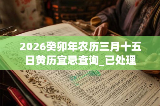 2026癸卯年农历三月十五日黄历宜忌查询_已处理 2026癸卯年农历三月十五日黄历宜忌查询_已处理