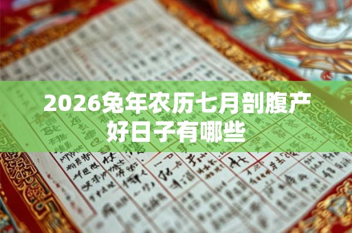 2026兔年农历七月剖腹产好日子有哪些 2026兔年农历七月剖腹产好日子有哪些