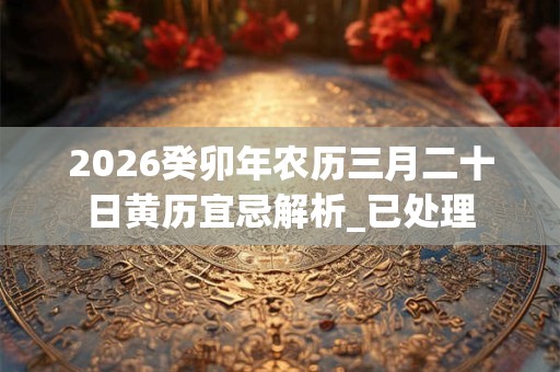 2026癸卯年农历三月二十日黄历宜忌解析_已处理 2026癸卯年农历三月二十日黄历宜忌解析_已处理