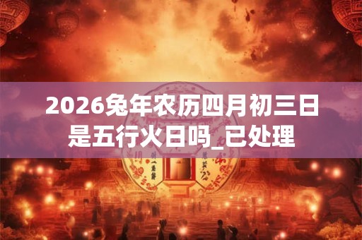 2026兔年农历四月初三日是五行火日吗_已处理