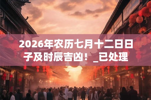 2026年农历七月十二日日子及时辰吉凶!_已处理 2026年农历七月十二日日子及时辰吉凶!_已处理