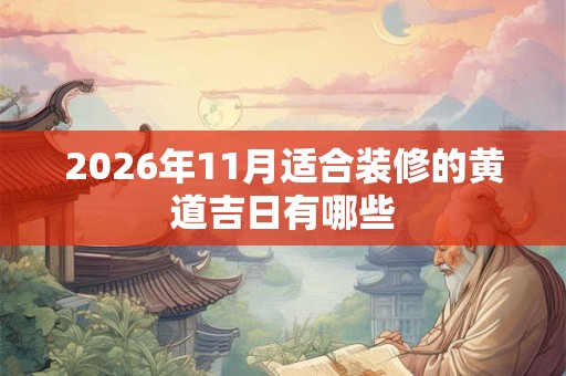2026年11月适合装修的黄道吉日有哪些 2026年11月适合装修的黄道吉日有哪些