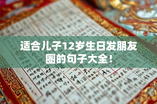 适合儿子12岁生日发朋友圈的句子大全! 适合儿子12岁生日发朋友圈的句子大全!