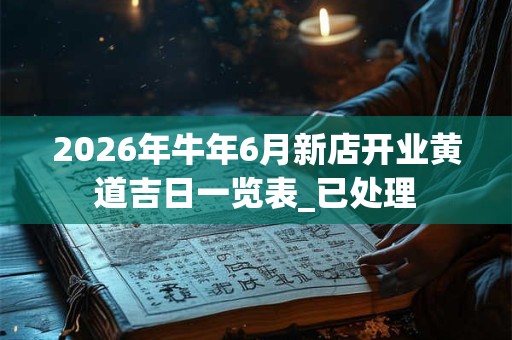 2026年牛年6月新店开业黄道吉日一览表_已处理