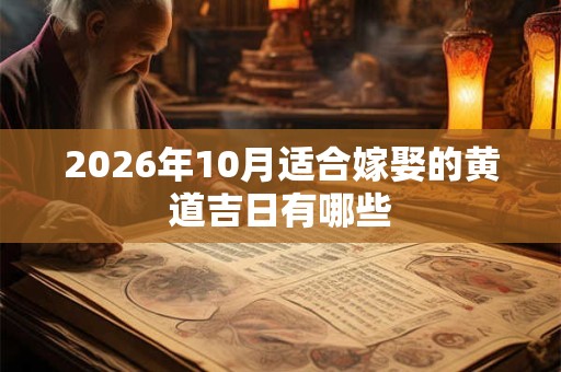 2026年10月适合嫁娶的黄道吉日有哪些 2026年10月适合嫁娶的黄道吉日有哪些