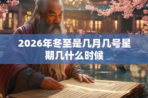 2026年冬至是几月几号星期几什么时候 2026年冬至是几月几号星期几什么时候