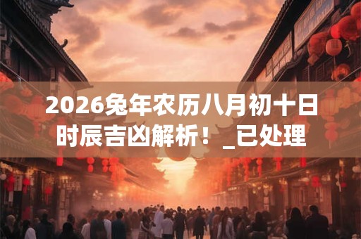 2026兔年农历八月初十日时辰吉凶解析!_已处理 2026兔年农历八月初十日时辰吉凶解析!_已处理